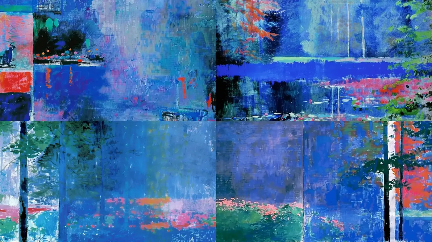 Abstract Expressionist Exploration in Cool Hues with Bold Textural Overtones - Midjourney sref style
