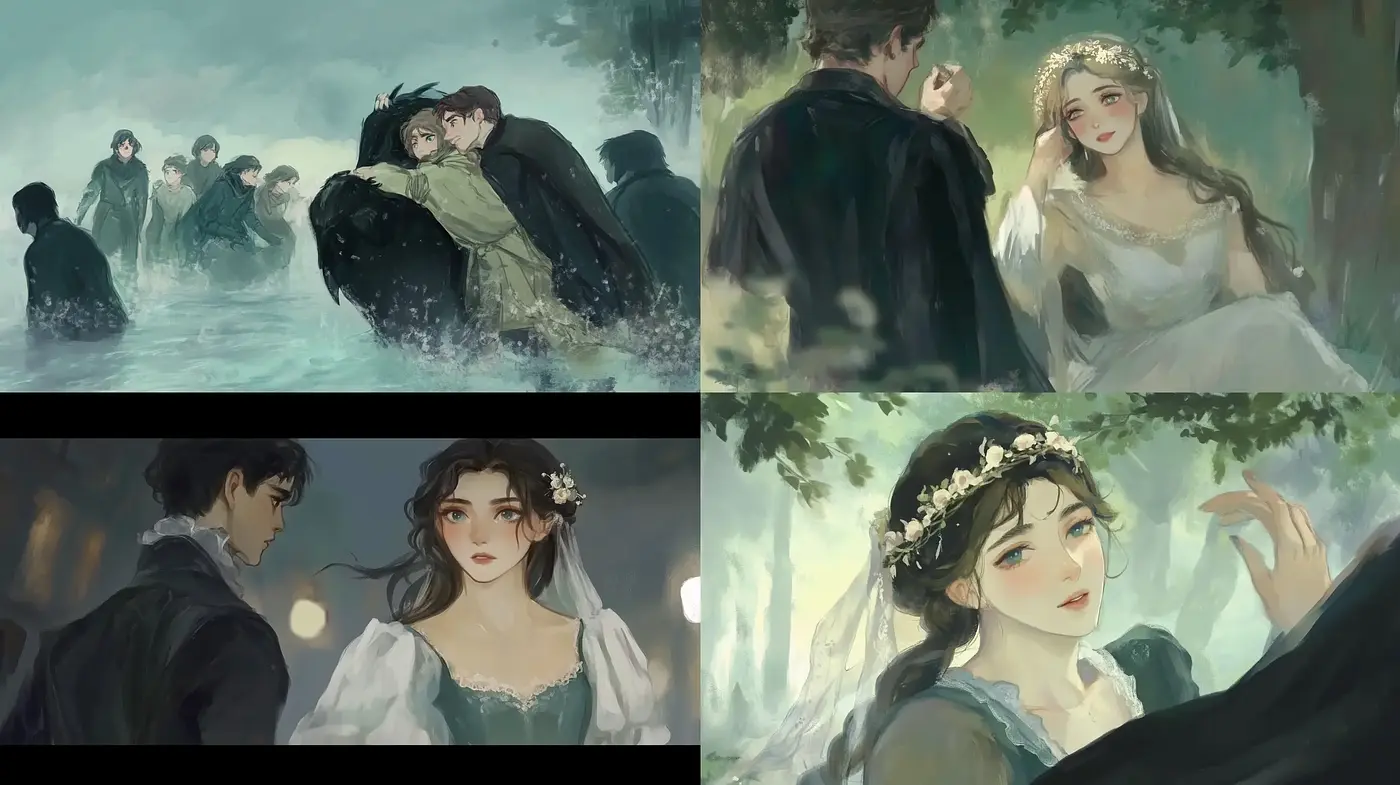 Ethereal Storybook Romance in Soft Brushstrokes - Midjourney sref style