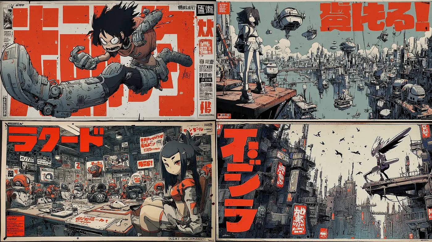 Futuristic Urban Exploration with a Distinctive Japanese Aesthetic - Midjourney sref style