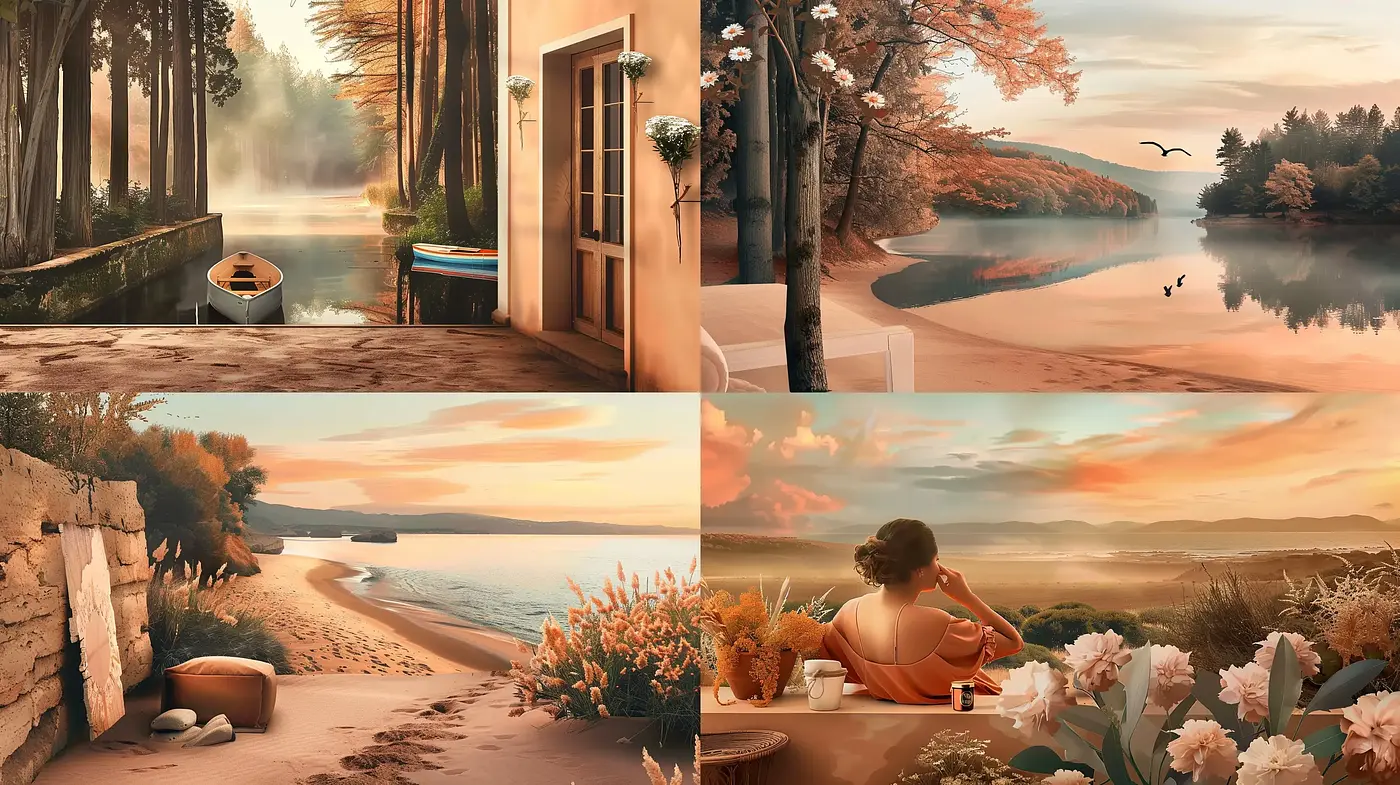 Tranquil Twilight Hues: A Harmonious Blend of Pastel Landscapes - Midjourney sref style