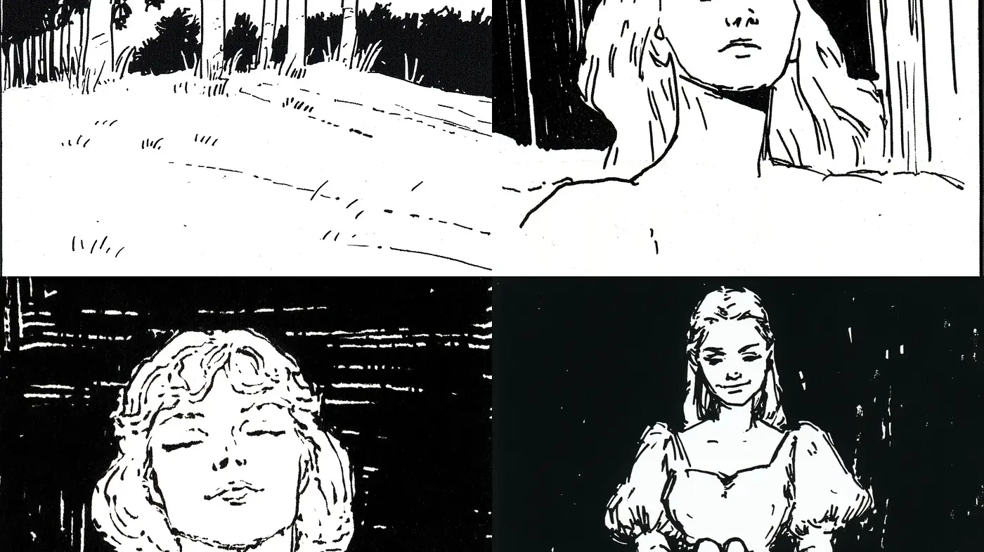 Stark Monochromatic Silhouettes: An Ode to Expressionist Shadows - Midjourney sref style