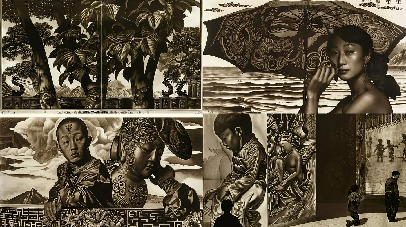 Sepia-Toned Serenity: A Harmonious Blend of Tranquility and Monochromatic Elegance - Midjourney sref style
