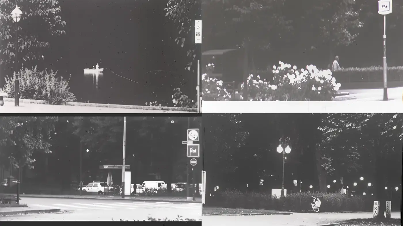 Eerie and Atmospheric Monochrome Vignettes Reflecting a Vintage Urban Aesthetic - Midjourney sref style