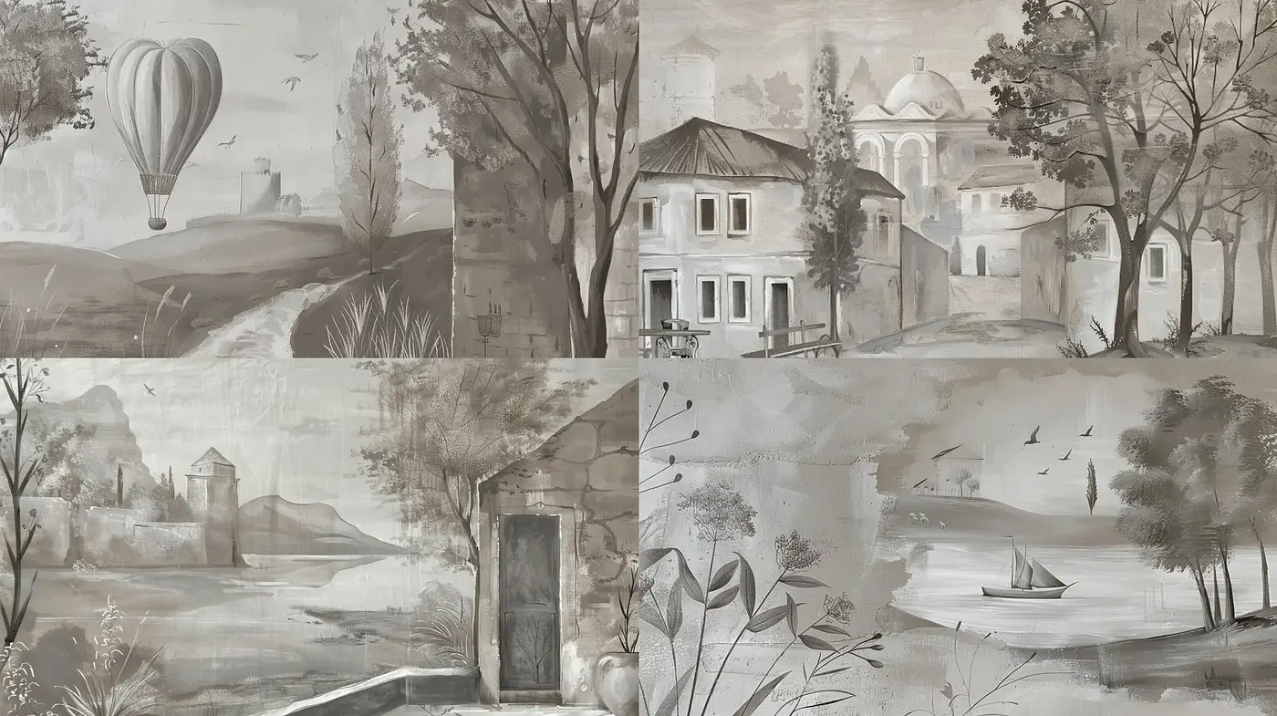 Monochromatic Whispers of Pastoral Serenity - Midjourney sref style