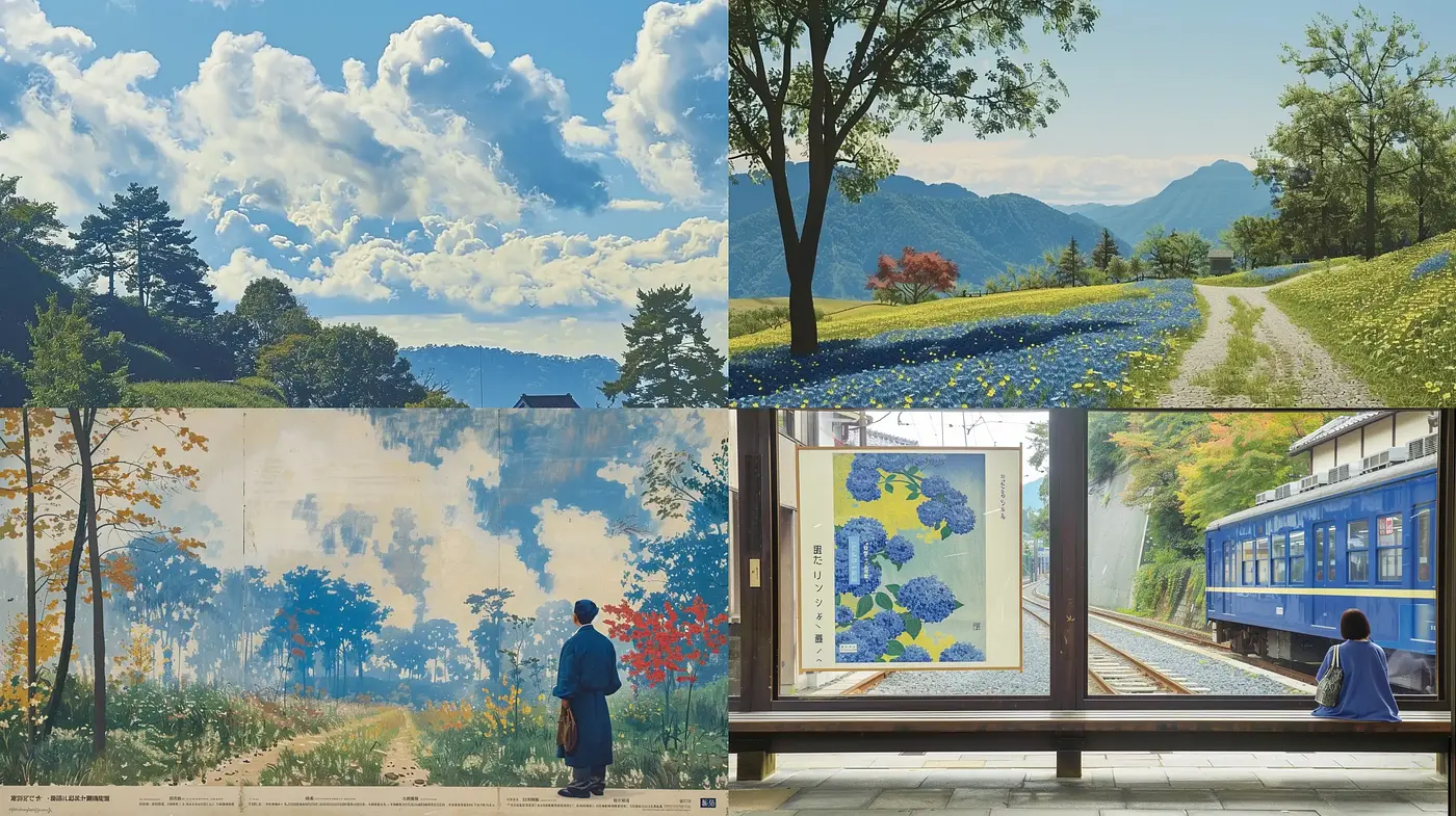 Serene Sublime Vistas: A Homage to Traditional Japanese Woodblock Aesthetics - Midjourney sref style