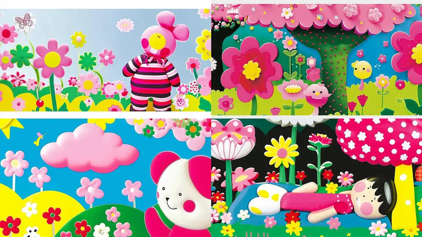 Playful and Whimsical Floral Fantasy Art Style - Midjourney sref style