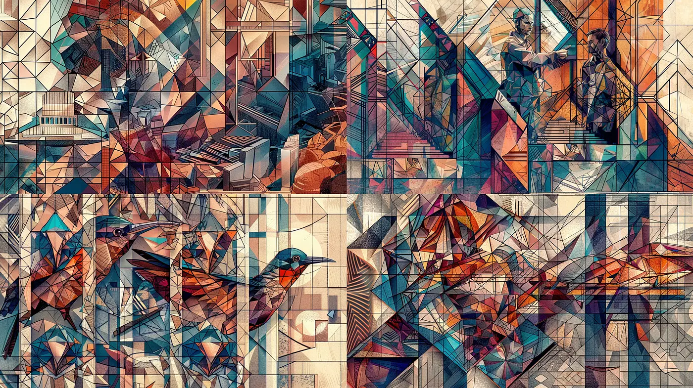 Geometric Abstraction in Harmonized Earth Tones - Midjourney sref style