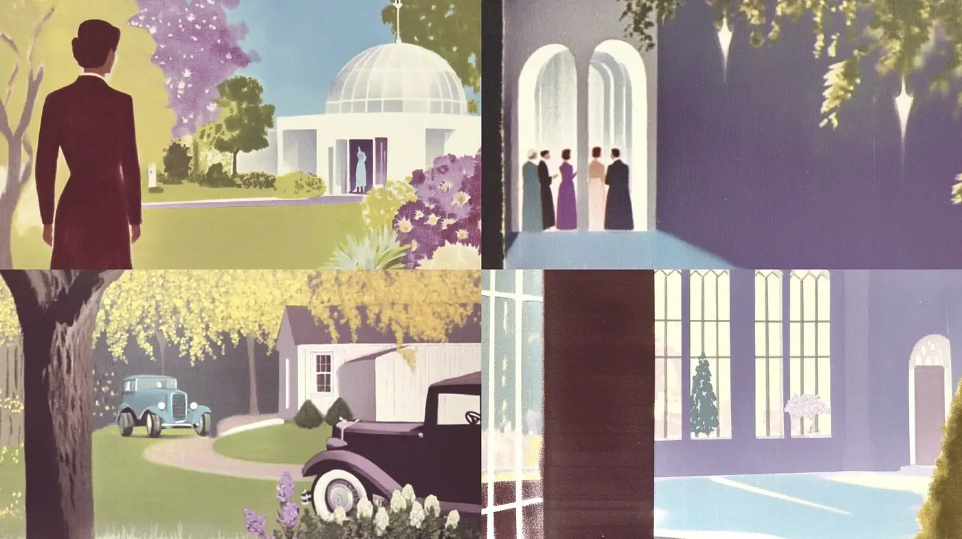 Elegantly Stylized Midcentury Artistic Renderings - Midjourney sref style
