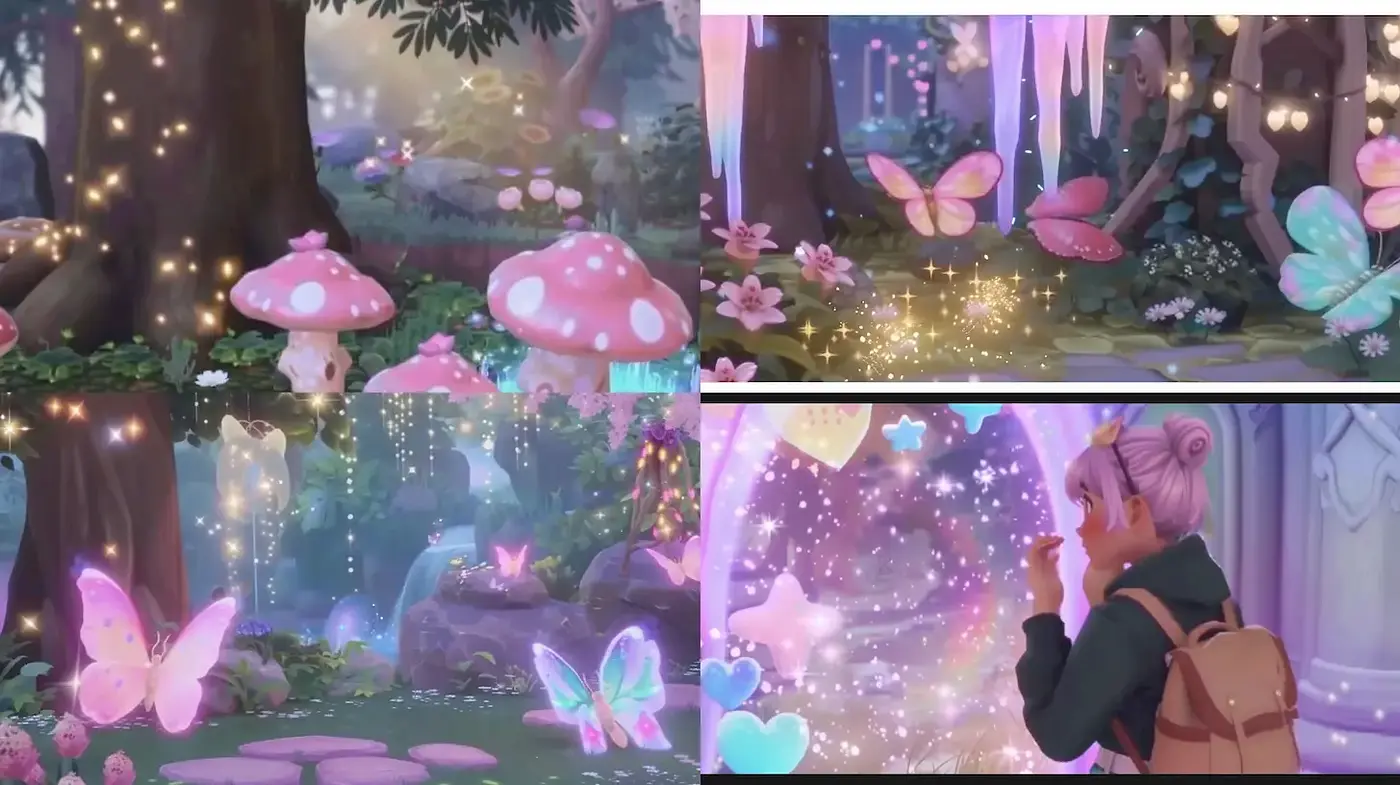 Whimsical Enchanting Fantasy Landscape with a Playful Touch - Midjourney sref style