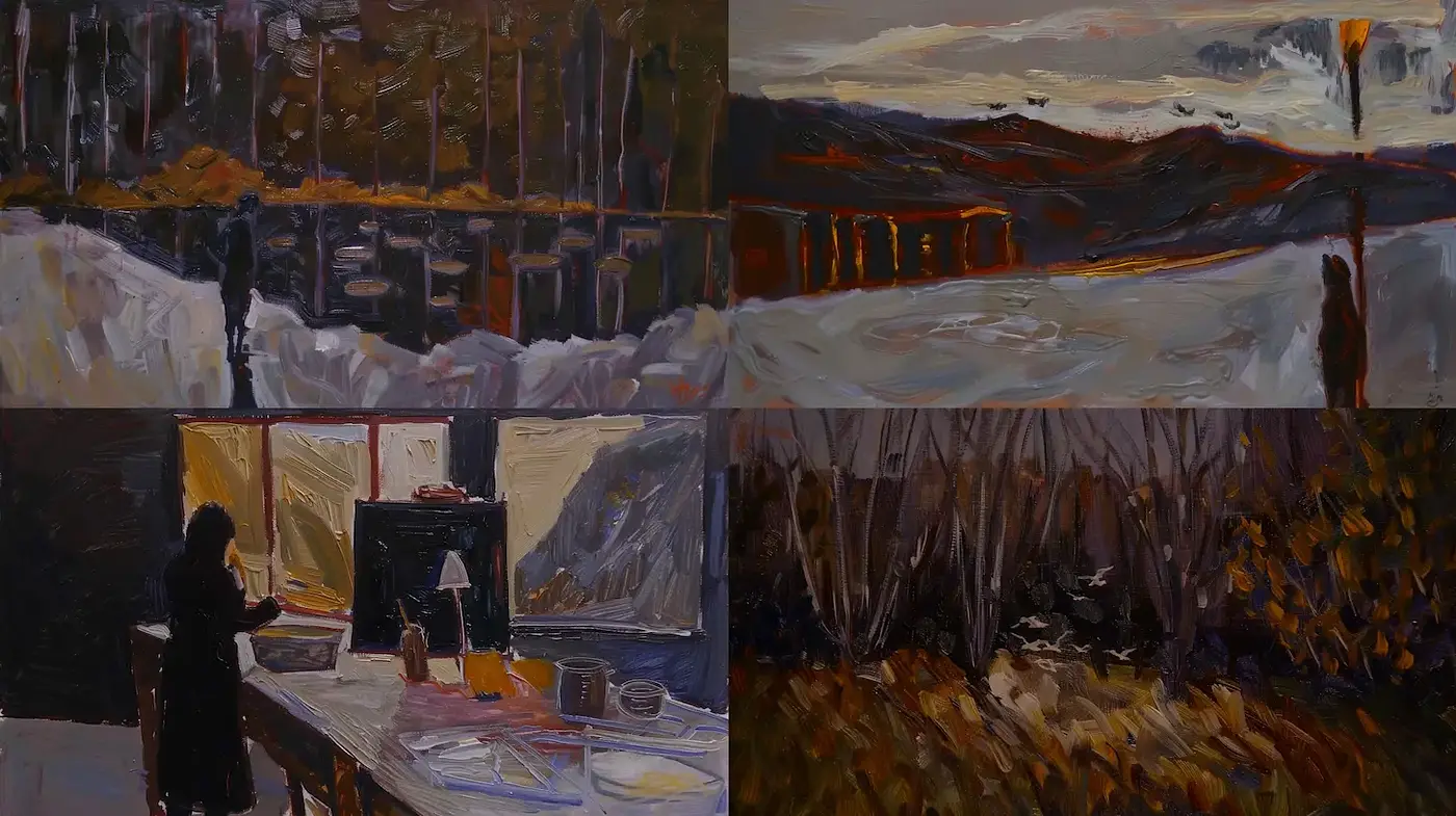 Evocative Impressionistic Landscape with a Touch of Isolation - Midjourney sref style
