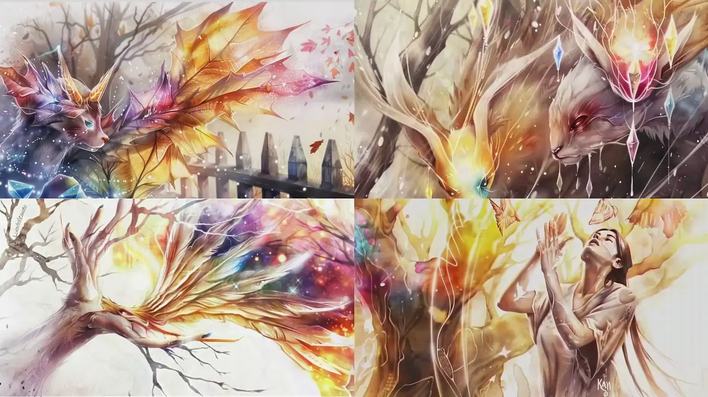Ethereal Whispers of Nature: A Fusion of Fantasy Art with Impressionistic Overtones - Midjourney sref style