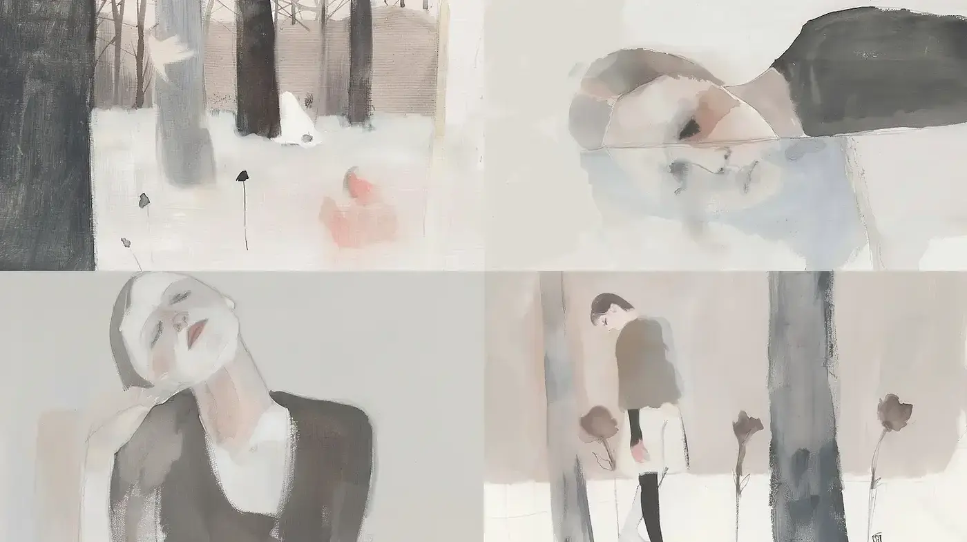 Ethereal Washes and Understated Elegance: A Study in Minimalist Watercolor Techniques - Midjourney sref style