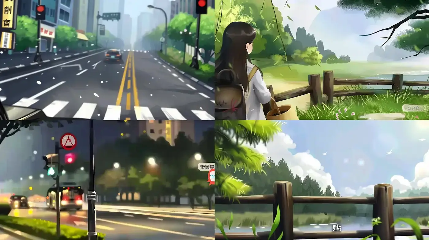 Vibrant Urban and Natural Landscapes with a Combination of Realism and Soft Animation Techniques - Midjourney sref style