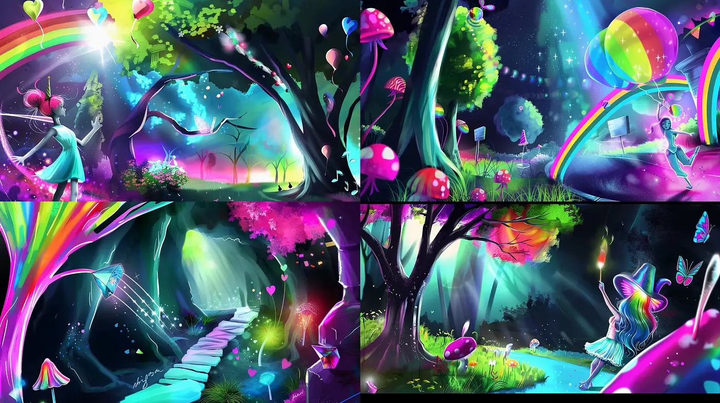 Enchanted Luminescence: A Surreal Dreamscape Fusion - Midjourney sref style