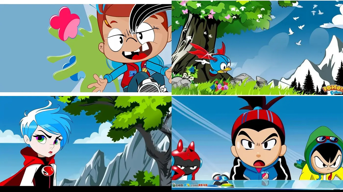 Vibrant Cartoon Extravaganza with Expressive Characters and Bold Outlines - Midjourney sref style