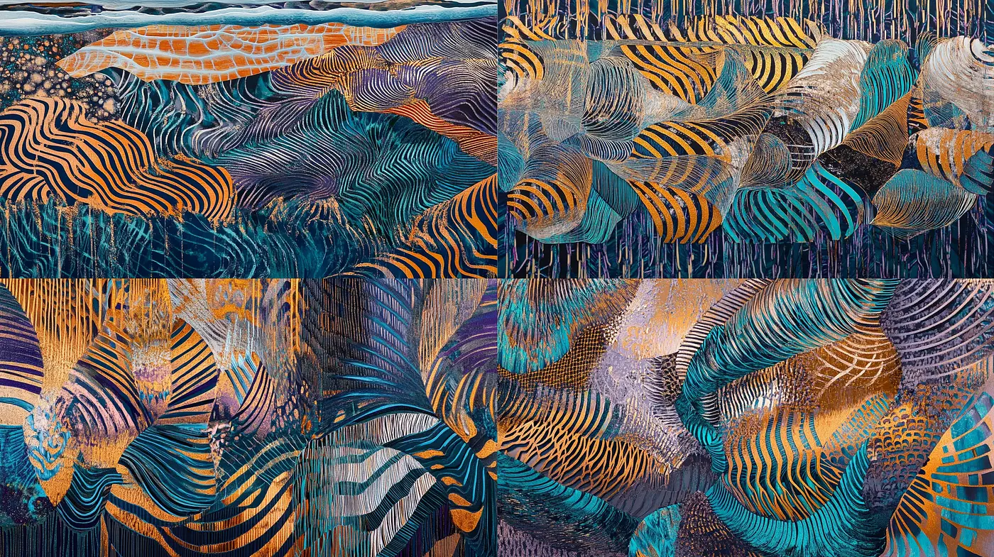 Rhythmic Waves of Abstract Textures - Midjourney sref style