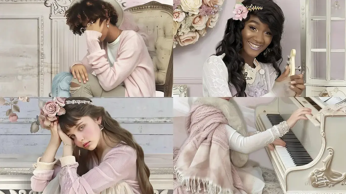 Elegant Pastel Dreamscapes with Soft Textures and Romantic Flair - Midjourney sref style