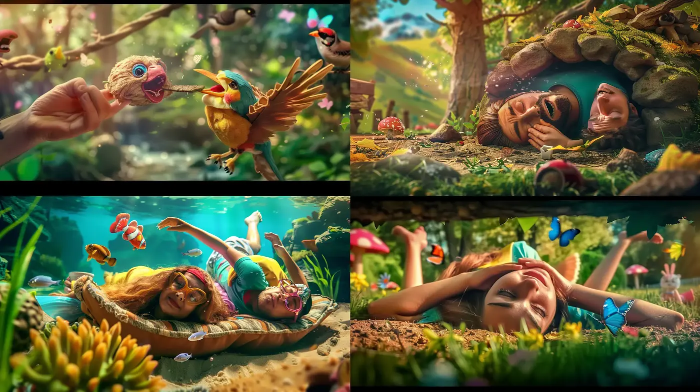 Harmonious Nature-Inspired Vivid Storybook Illustrations - Midjourney sref style