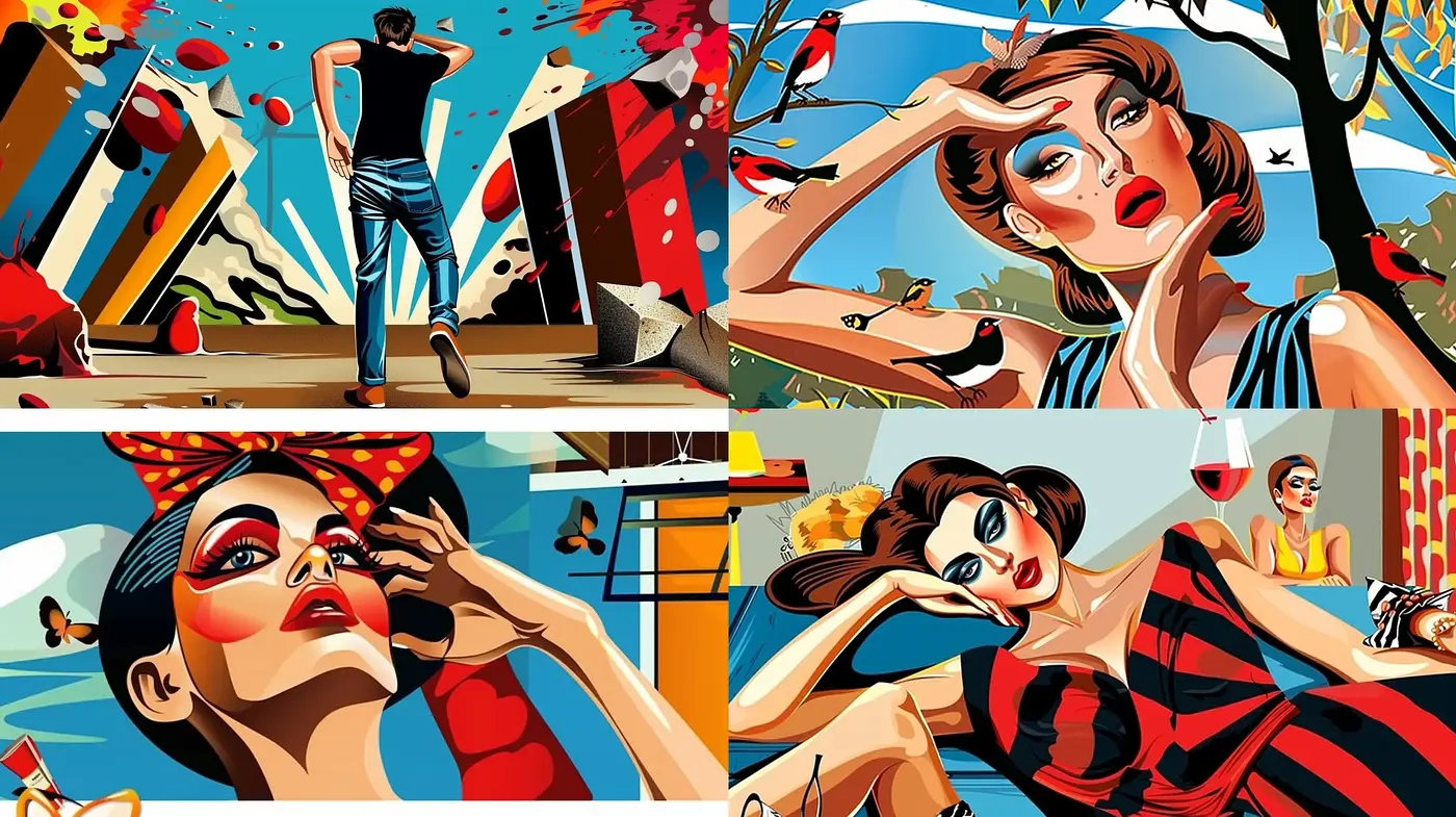 Vibrant Pop Art Fusion with a Contemporary Twist - Midjourney sref style