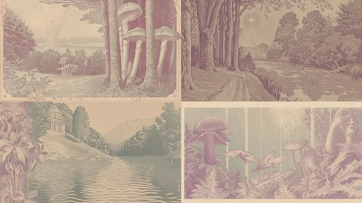 Ethereal Botanical Elegance in Sepia Tones - Midjourney sref style