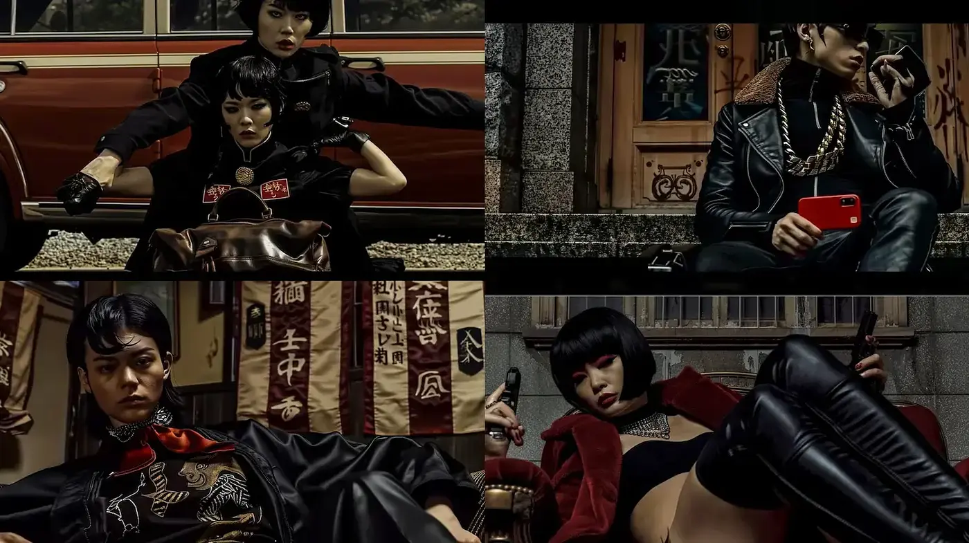 Stylized Urban Grit with Influences of Noir and Contemporary Fashion - Midjourney sref style