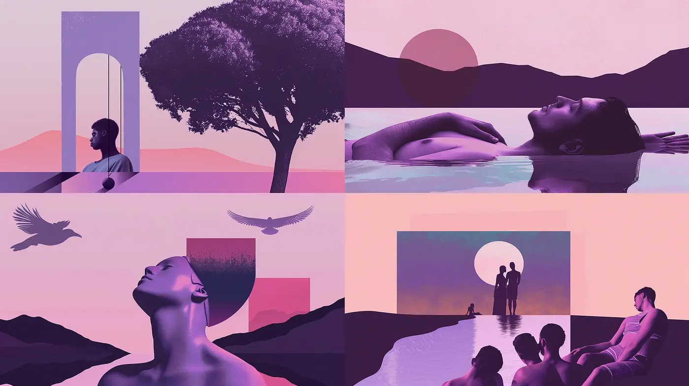 Surreal Serenity in Purple Hues: A Homage to Dusk and Dreams - Midjourney sref style