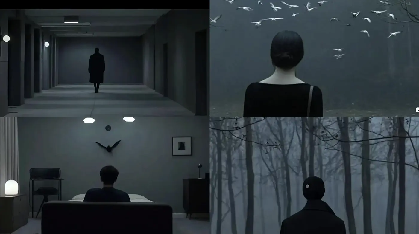 Subdued Elegance in Monochromatic Mystery - Midjourney sref style