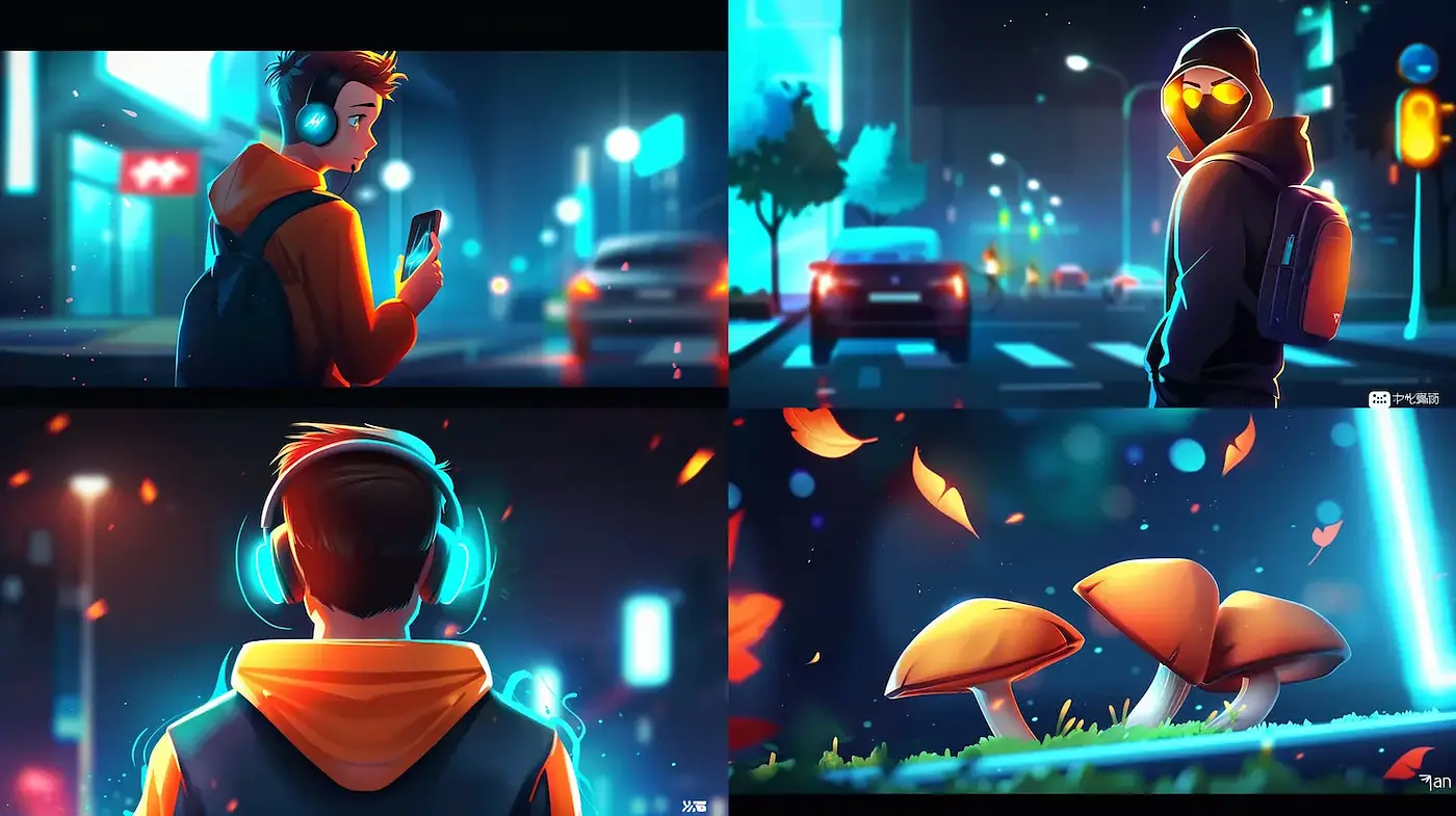 Futuristic Urban Vibes with a Neon Glow - Midjourney sref style