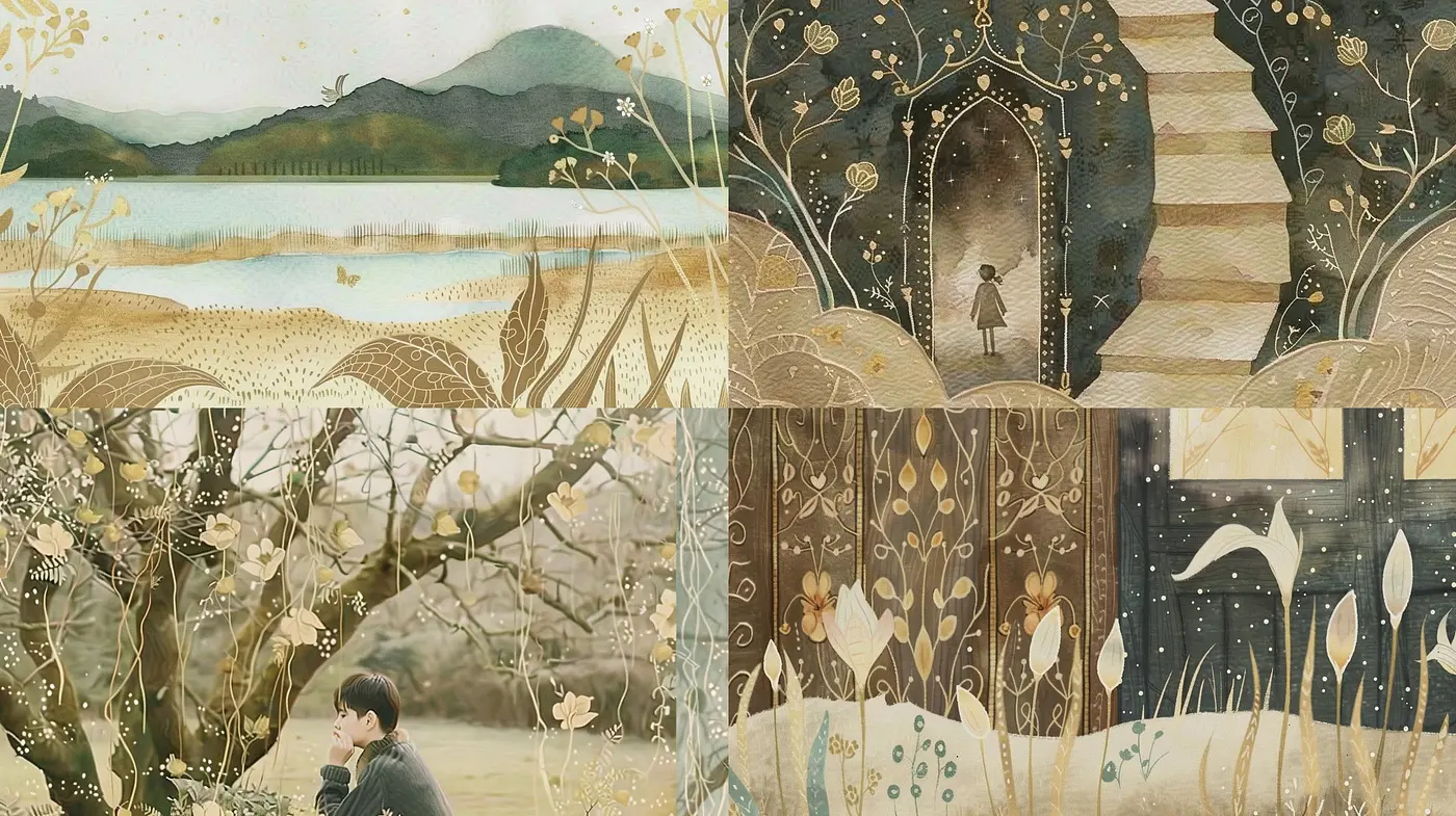 Whispered Dreams in an Ethereal Nature-Inspired Tapestry - Midjourney sref style