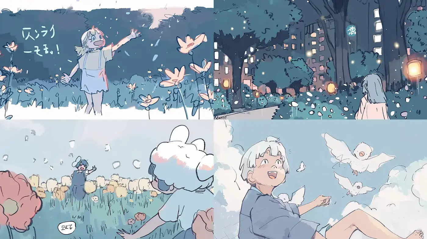 Whimsical and Dreamy Aesthetic in Visual Storytelling - Midjourney sref style