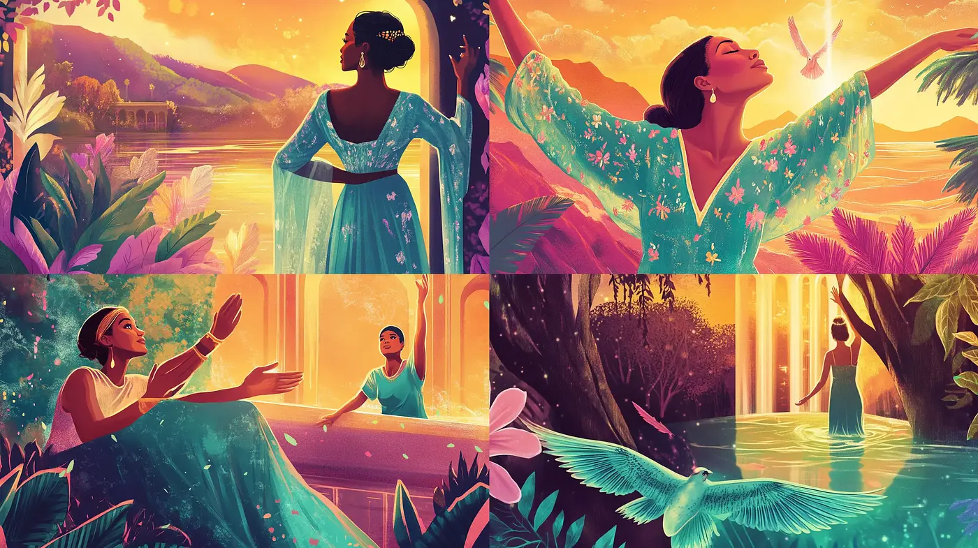 Sunset Serenity: A Harmonious Symphony of Vivid Pastels and Dreamlike Tranquility - Midjourney sref style