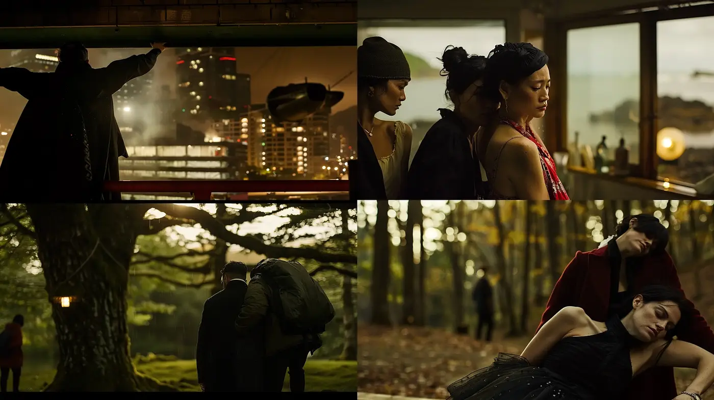Cinematic Tableaux with Dramatic Overtones - Midjourney sref style