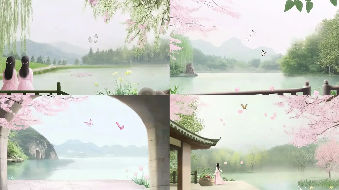 Tranquil Cherry Blossom Serenade in Ethereal Pastel Hues - Midjourney sref style