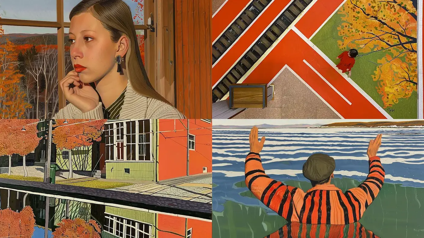Contemporary Art with a Nostalgic and Reflective Character - Midjourney sref style