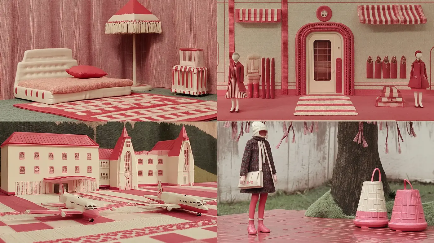 Monochromatic Rouge Dreamscapes: Exploring a Red-Hued World - Midjourney sref style