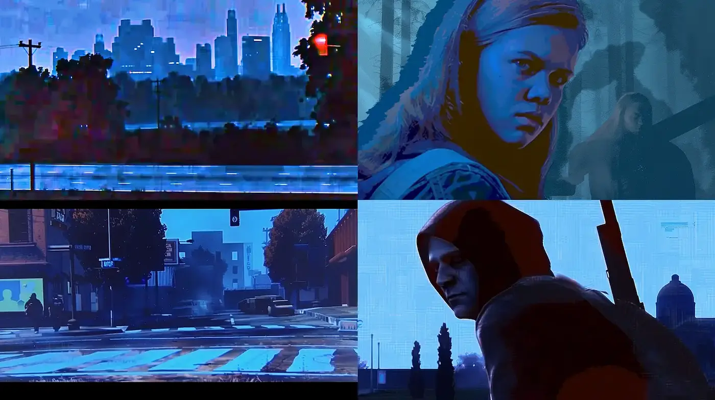 Cinematic and atmospheric exploration of urban themes with a moody undertone - Midjourney sref style