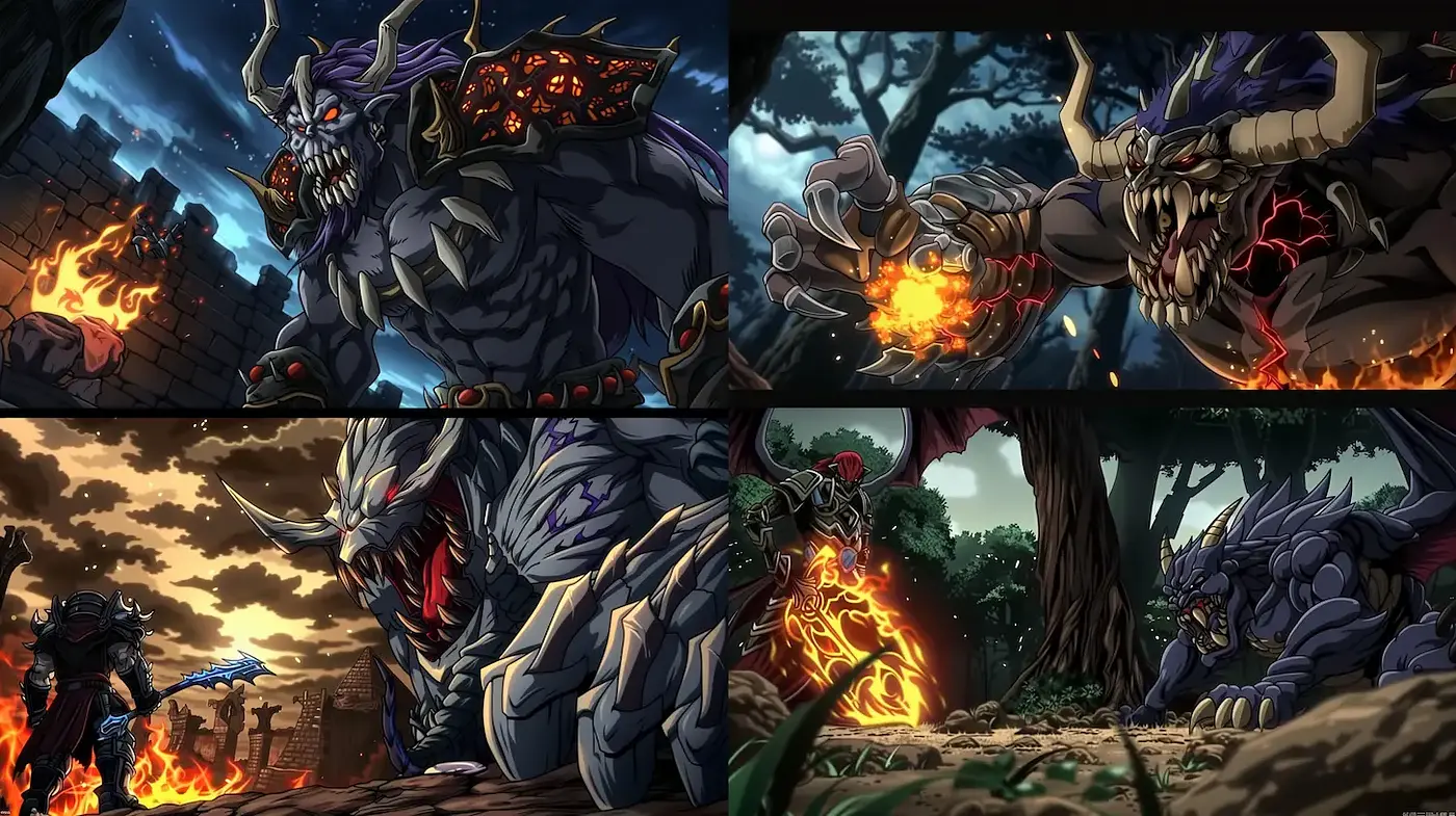 Dynamic and Intense Fantasy Art with a Cohesive Style - Midjourney sref style