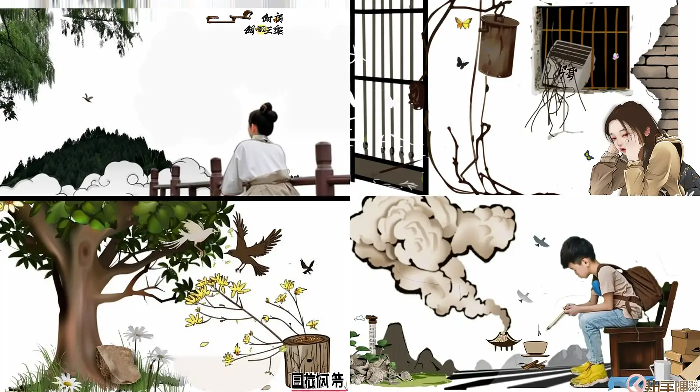 Serene Ink Wash Essence with a Contemporary Touch - Midjourney sref style