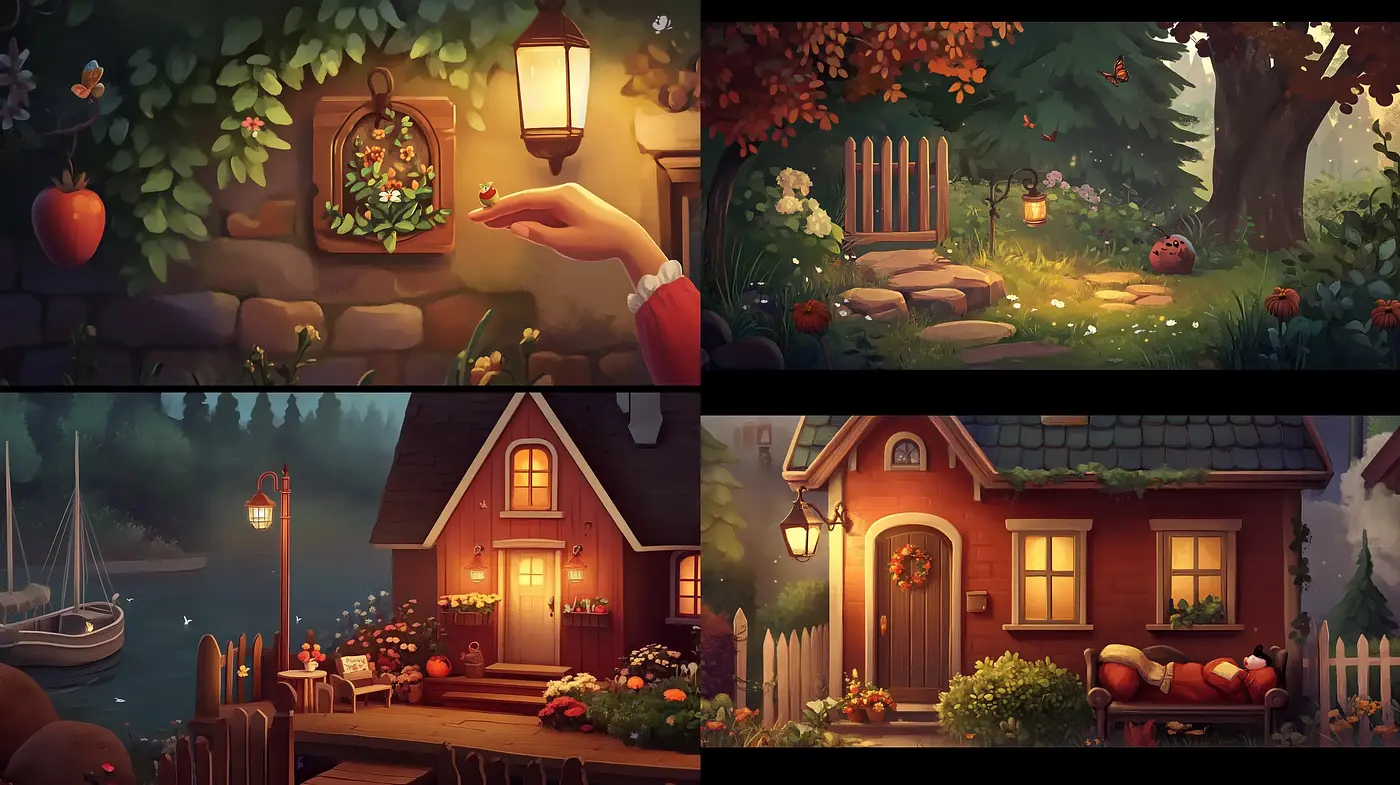 Twilight Harmony: A Serene Digital Paintbrush Collection - Midjourney sref style