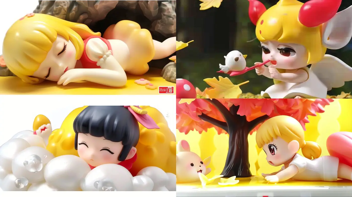 Bright and Cheery Anime-Inspired Vibrancy with Plasticine Texture - Midjourney sref style