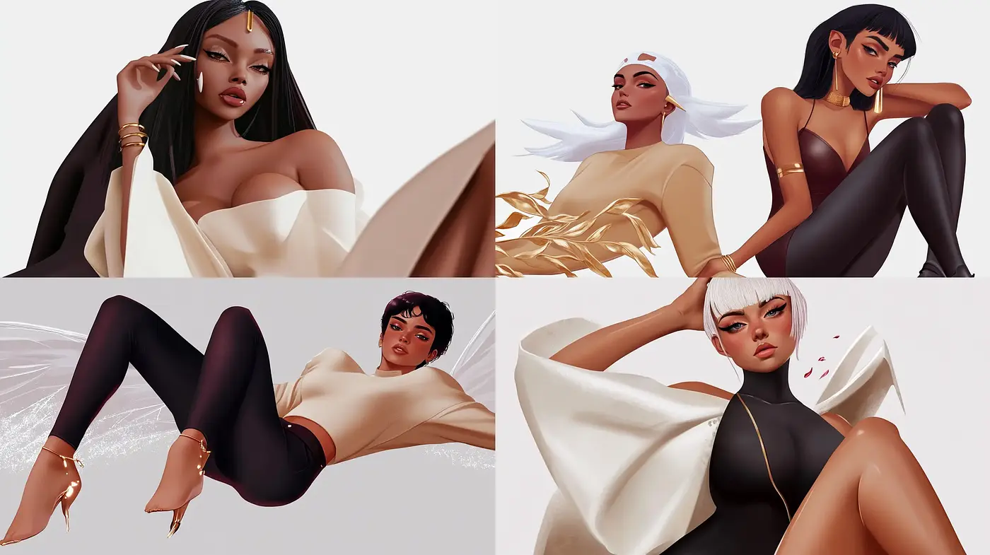 Sleek Elegance with a Contemporary Digital Art Flair - Midjourney sref style