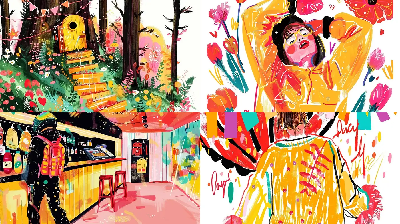Vibrant Brushstroke Harmony: A Dance of Color and Light - Midjourney sref style