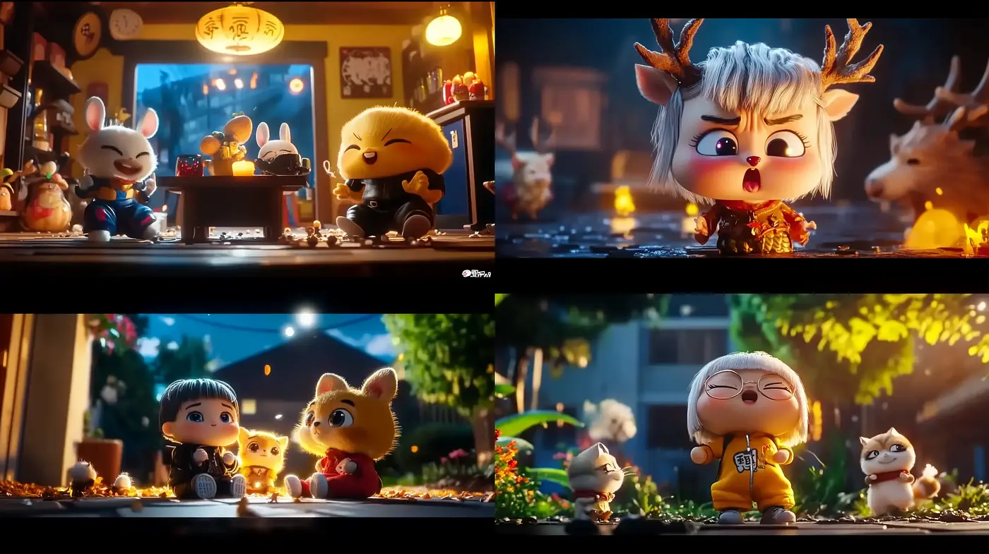 Whimsical Animatic Glow: An Evocative Fusion of Warm Illumination and Charming Characters - Midjourney sref style