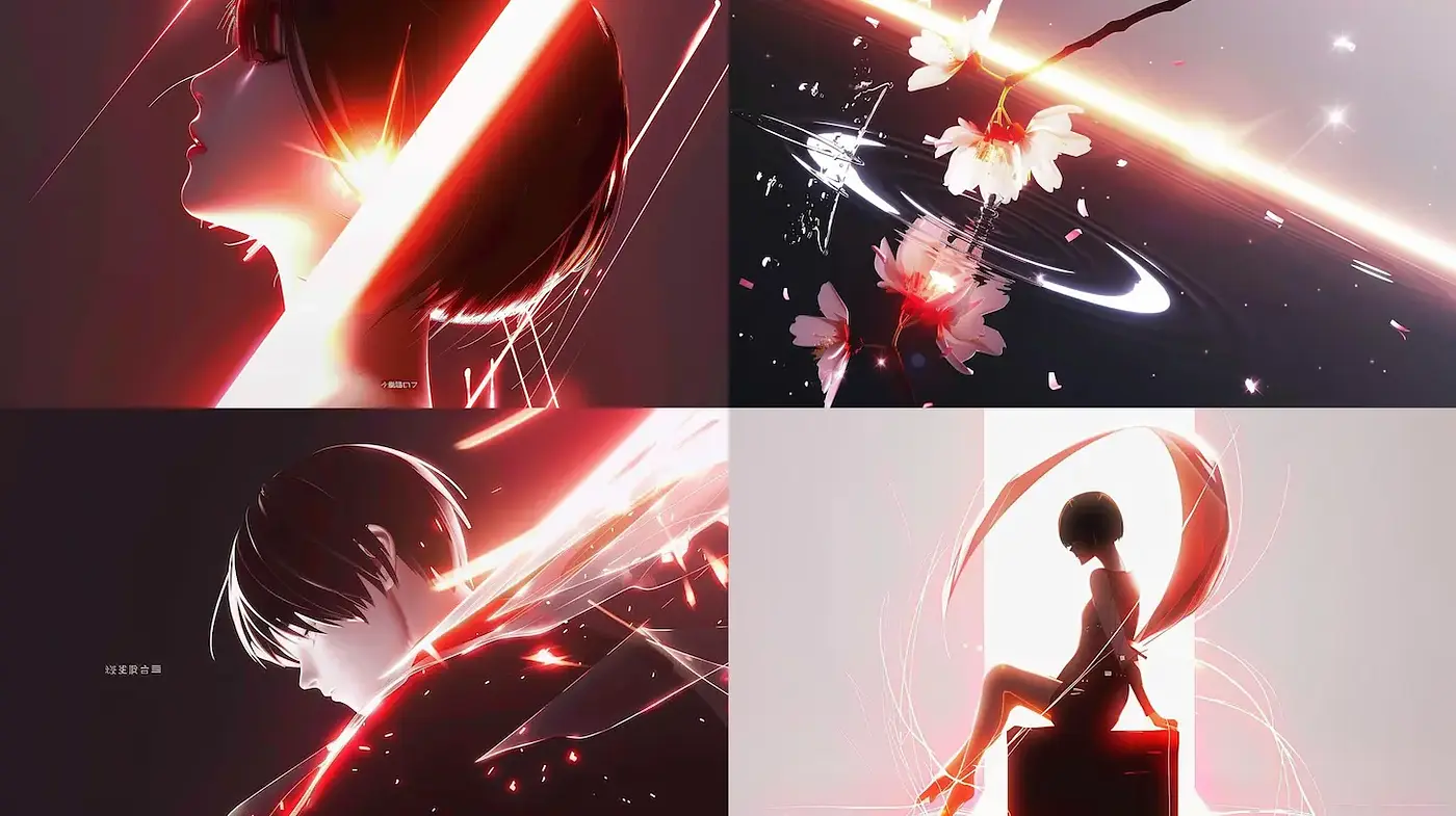Futuristic and Ethereal Illustrations with a Blend of Dynamic Motion and Serenity - Midjourney sref style