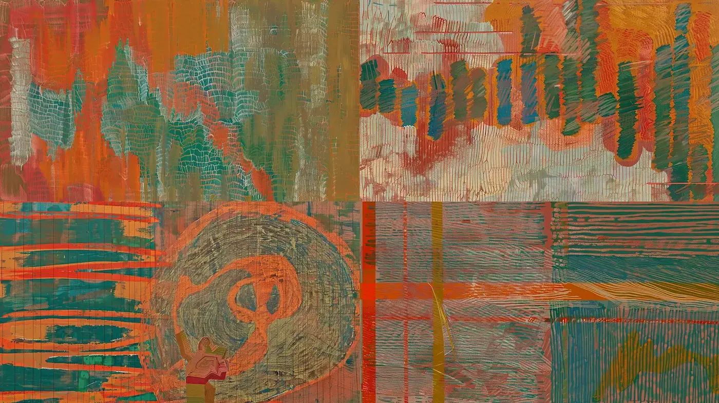 Eclectic Abstract Expressionism with Textural Variation - Midjourney sref style