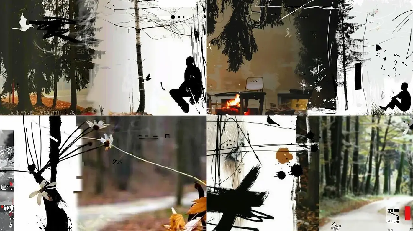 Mysterious and Evocative Nature Aesthetic with Artistic Brushwork - Midjourney sref style