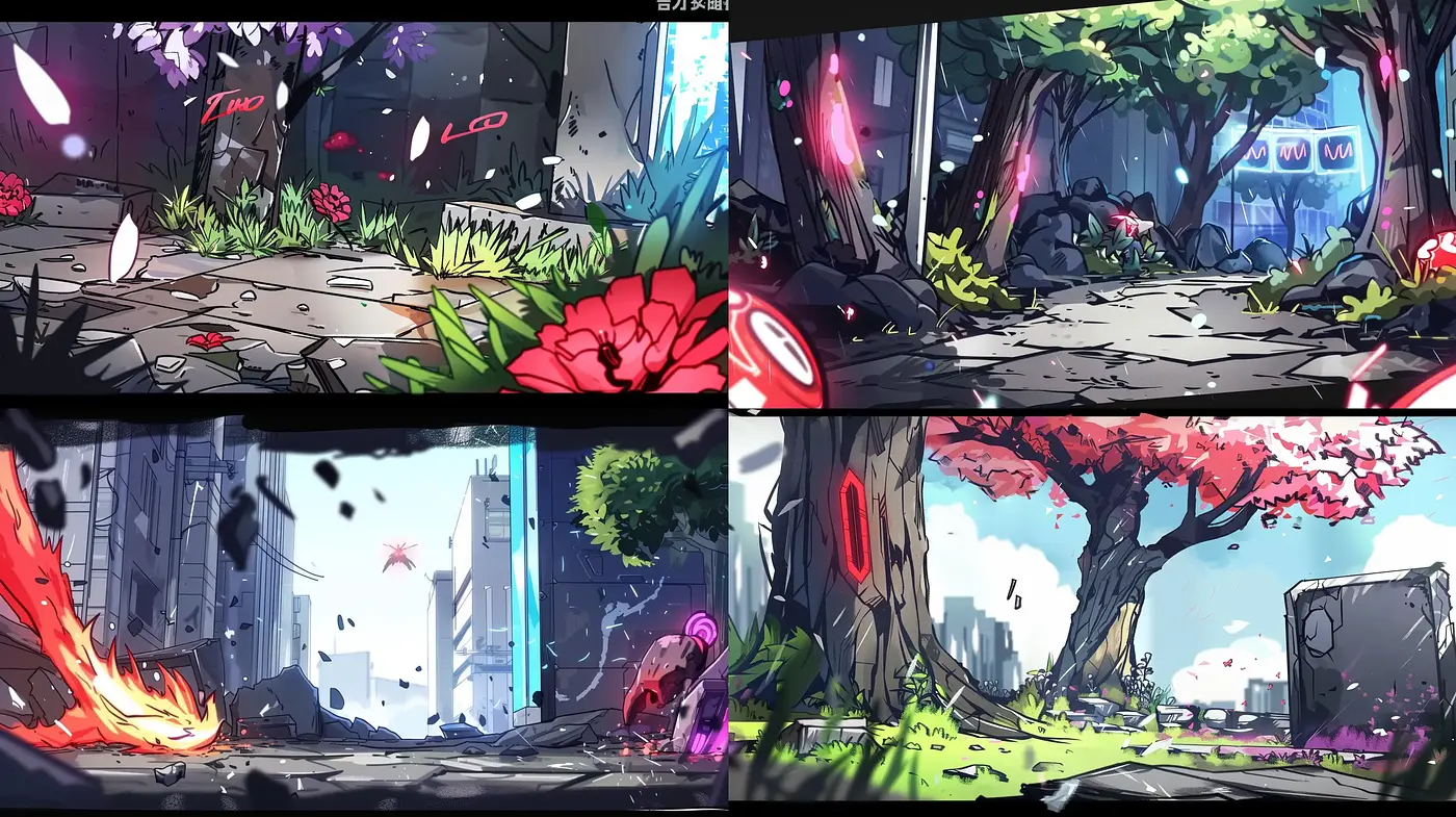 Futuristic Urban Vistas with a Vivid, Stylized Anime Essence - Midjourney sref style