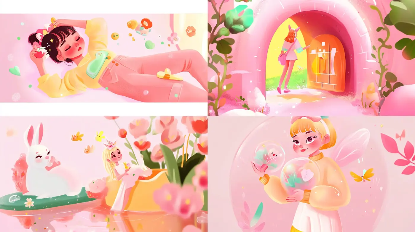 Enchanted Whimsy: A Pastel Dreamscape with Magical Overtones - Midjourney sref style
