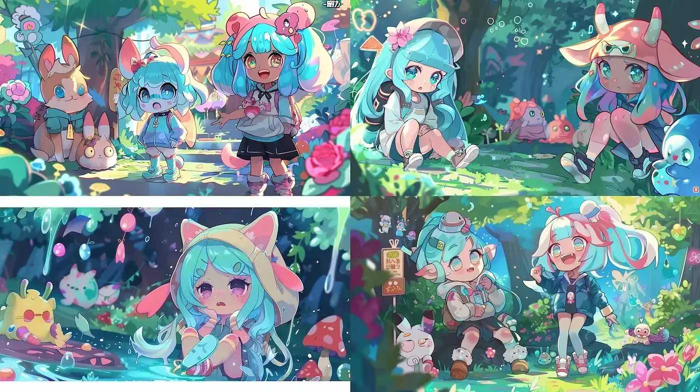 Charming and Whimsical Fantasia with Vibrant Colors - Midjourney sref style