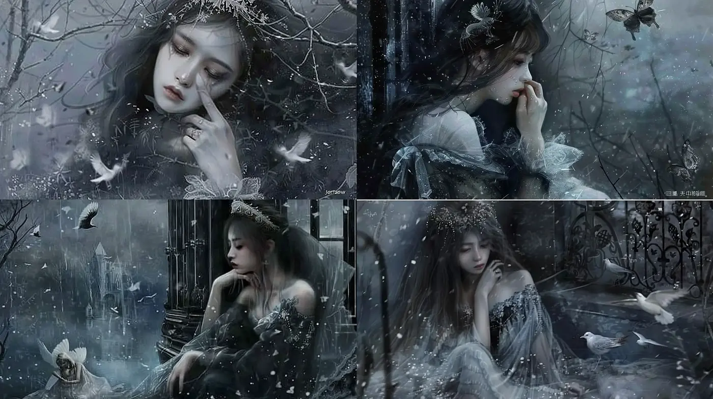 Ethereal Whispers of a Mystic Winter: A Consistent Style Across Imaginative Realms - Midjourney sref style